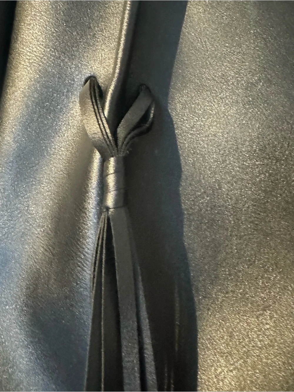 B - Low The Belt Black Tassel Tote Bag